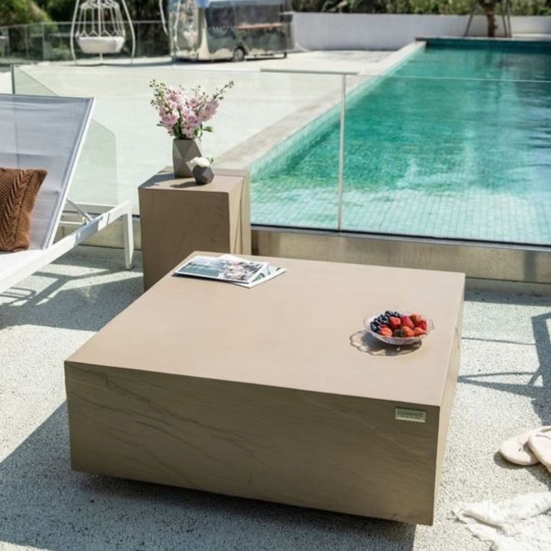 Elementi Home Colorado 18" Large Sunlight Yellow Concrete Side Table