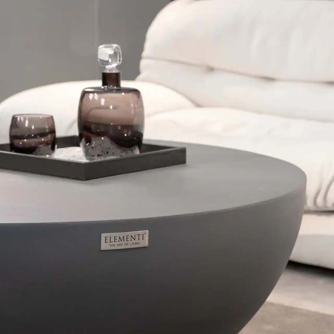 Elementi Chronos Slate Black 34" Concrete Coffee Table Medium