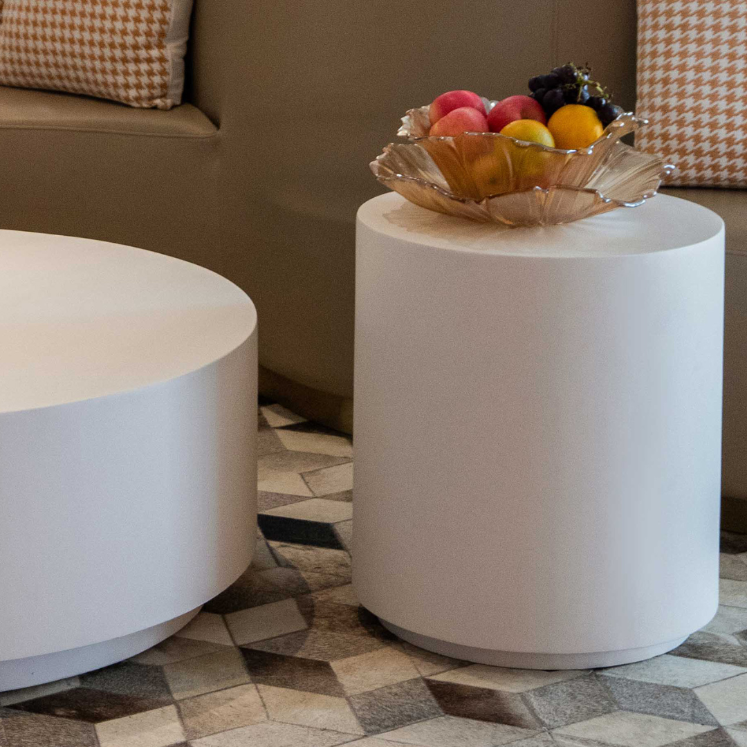 Elementi ROME Column Series Side Table - Cream White