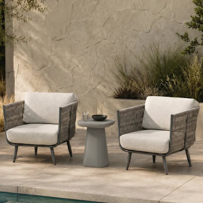 Elementi Milano Outdoor Aluminum Lounge Chair with Sunbrella® Cushions