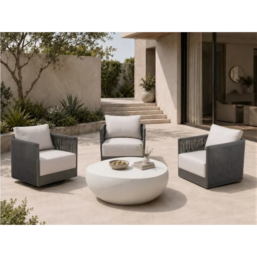 Elementi Capri Outdoor Aluminum Swivel Chair with Sunbrella® Cushions