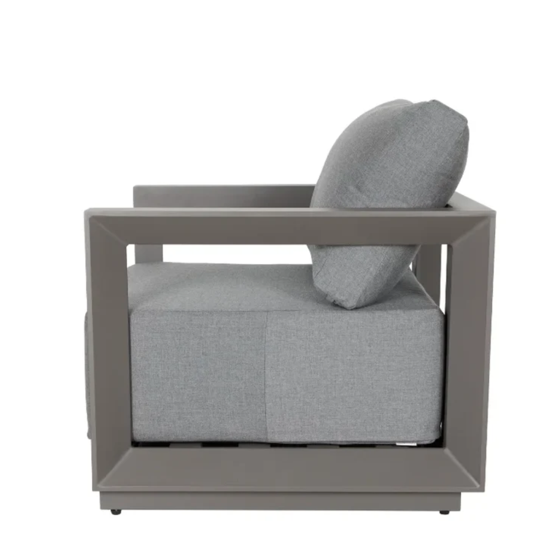 Elementi Newport Outdoor Powder-Coated Aluminum Lounge Chair with Sunbrella®Cushions