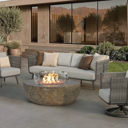 Elementi Milano Outdoor Aluminum 3-Seat Sofa with Sunbrella® Cushions