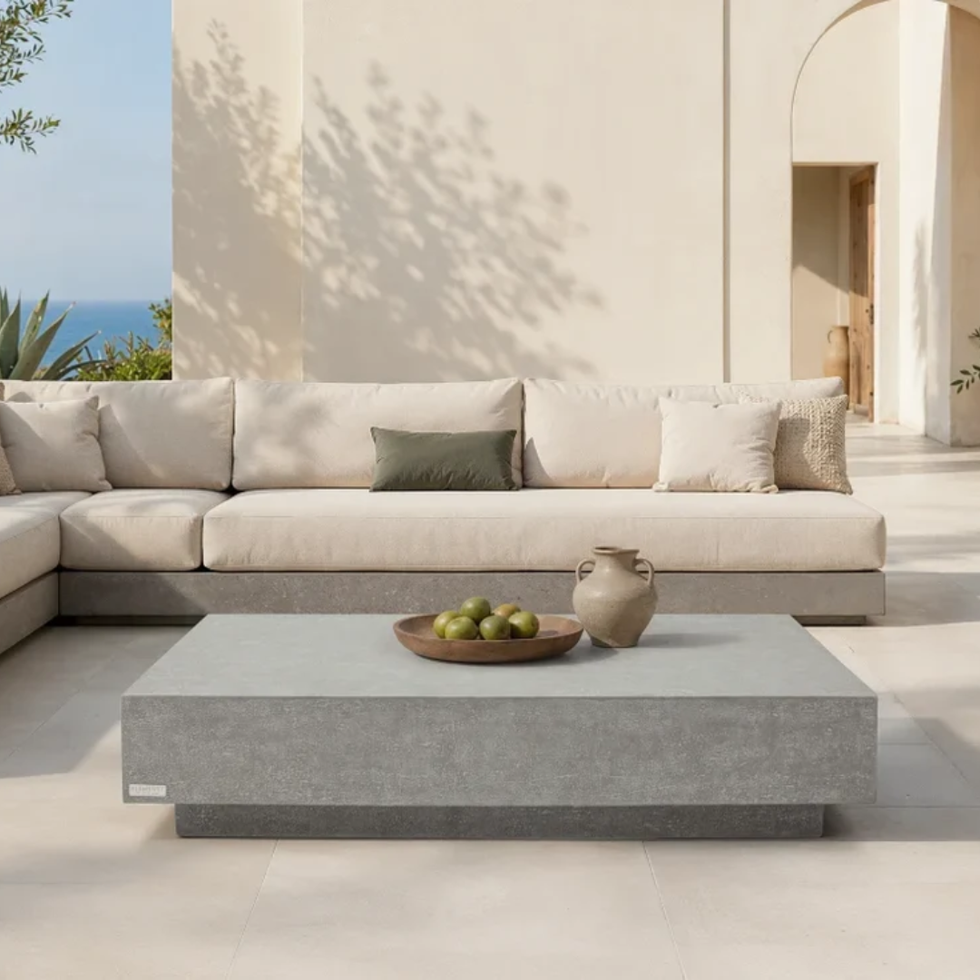 Elementi Tevere 60" Concrete Coffee Table - Space Gray
