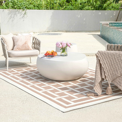 Elementi IKARIA Cobble Coffee Table - Cream White