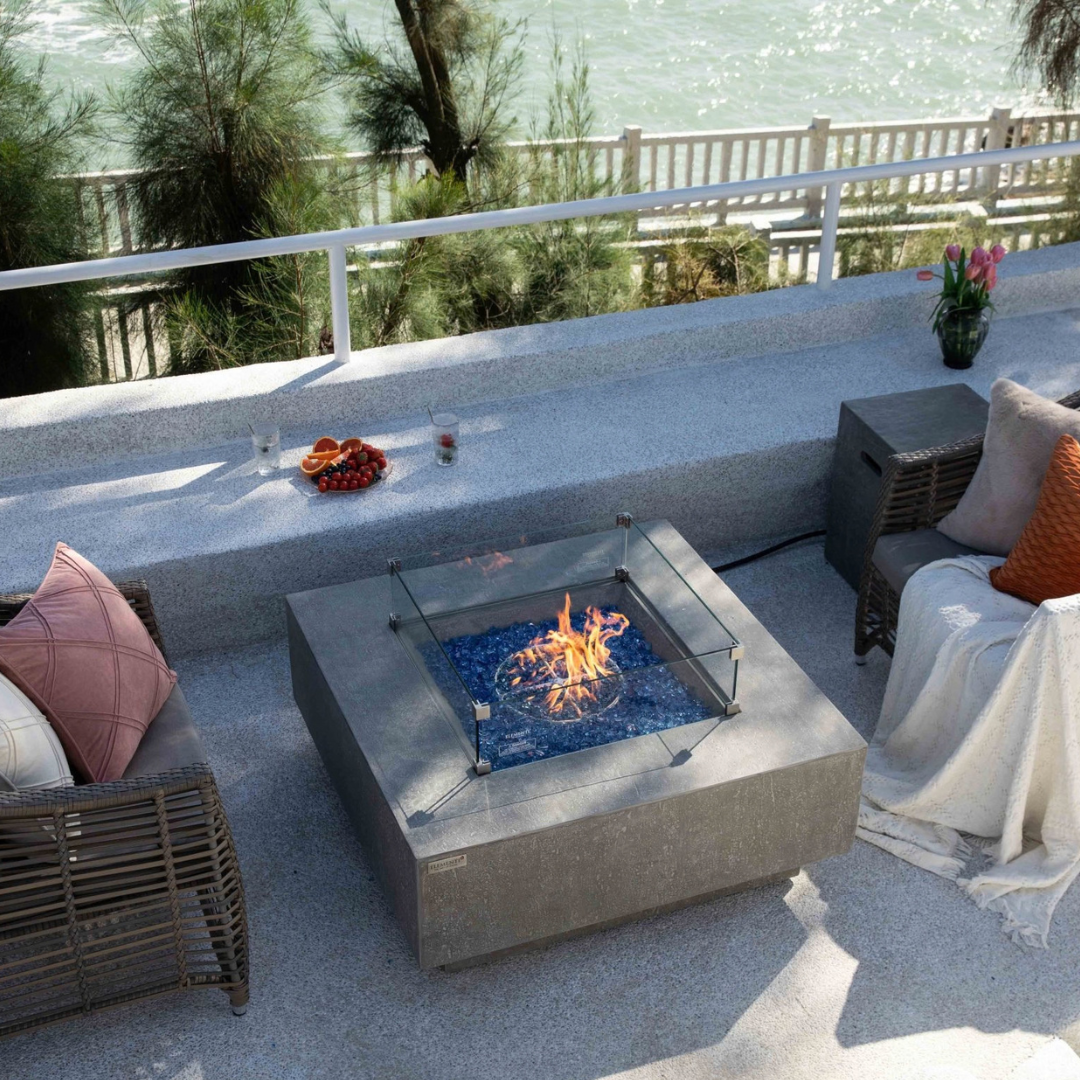 ELEMENTI PLUS VICTORIA Fire Table Light Gray