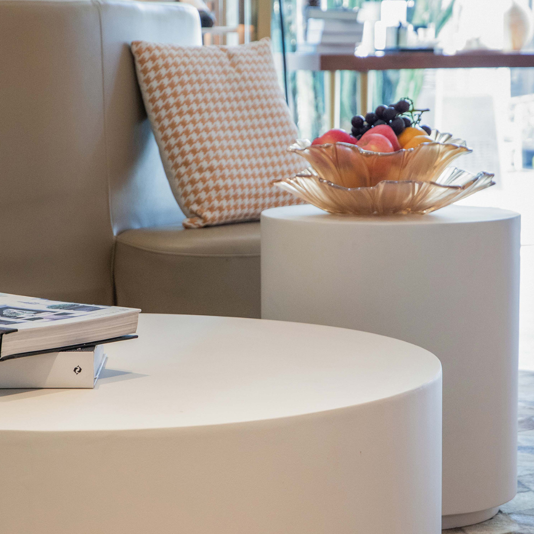 Elementi ROME Column Series Side Table - Cream White