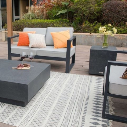 Elementi Tevere Slate Black 18" Square Concrete Side Table