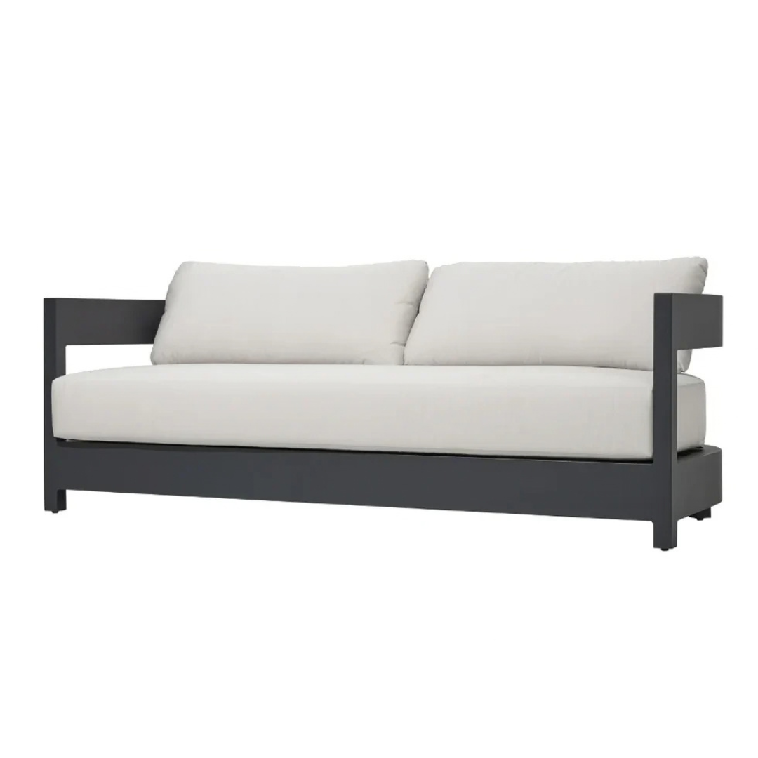 Elementi Monaco 80" Powder-Coated Aluminum Patio Sofa with Sunbrella® Cushions