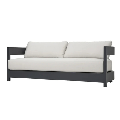 Elementi Monaco 80" Powder-Coated Aluminum Patio Sofa with Sunbrella® Cushions
