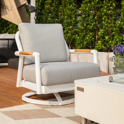 Elementi Santorini Outdoor Aluminum Swivel Chair with Sunbrella® Cushions