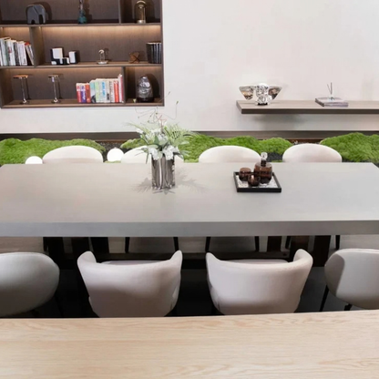 Elementi Home Malaga 96" Medium Rectangular Space Grey Concrete Dining Table