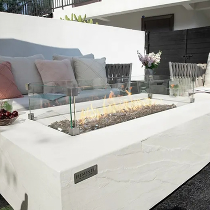 Elementi Plus Cape Town 56" Rectangle Cream White Concrete Sandstone Liquid Propane Fire Table