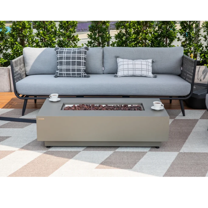 Elementi Milano Outdoor Aluminum 3-Seat Sofa with Sunbrella® Cushions