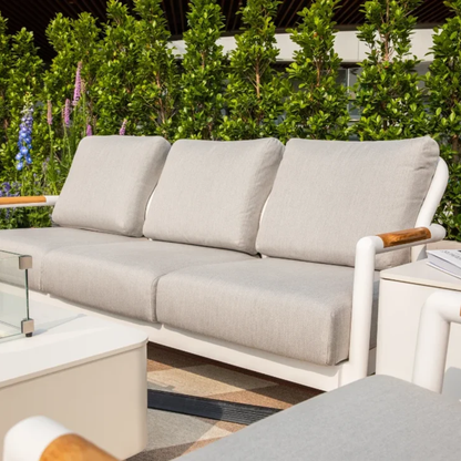Elementi Santorini Outdoor Aluminum 3-Seat Sofa with Sunbrella® Cushions