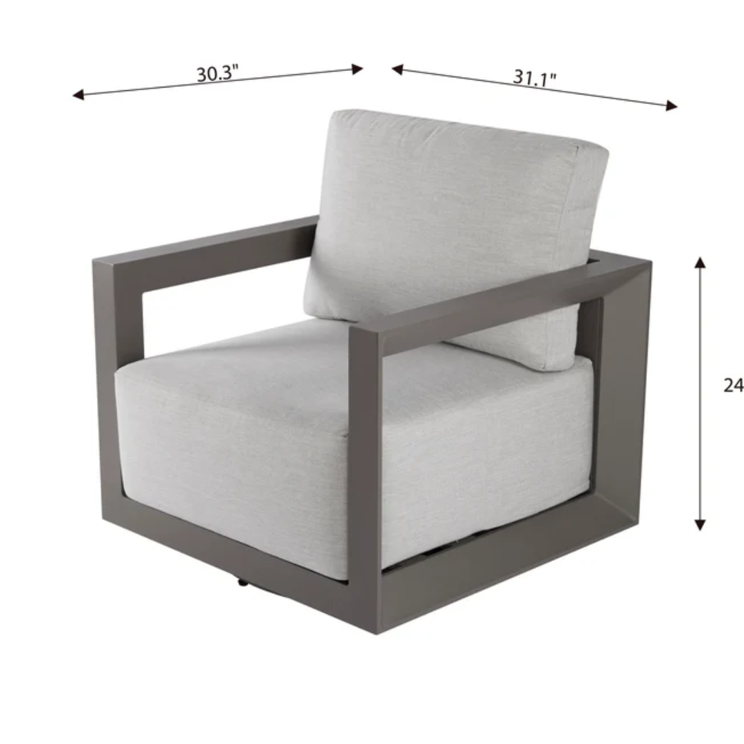Elementi Newport Outdoor Aluminum Swivel Chair with Sunbrella® Cushions
