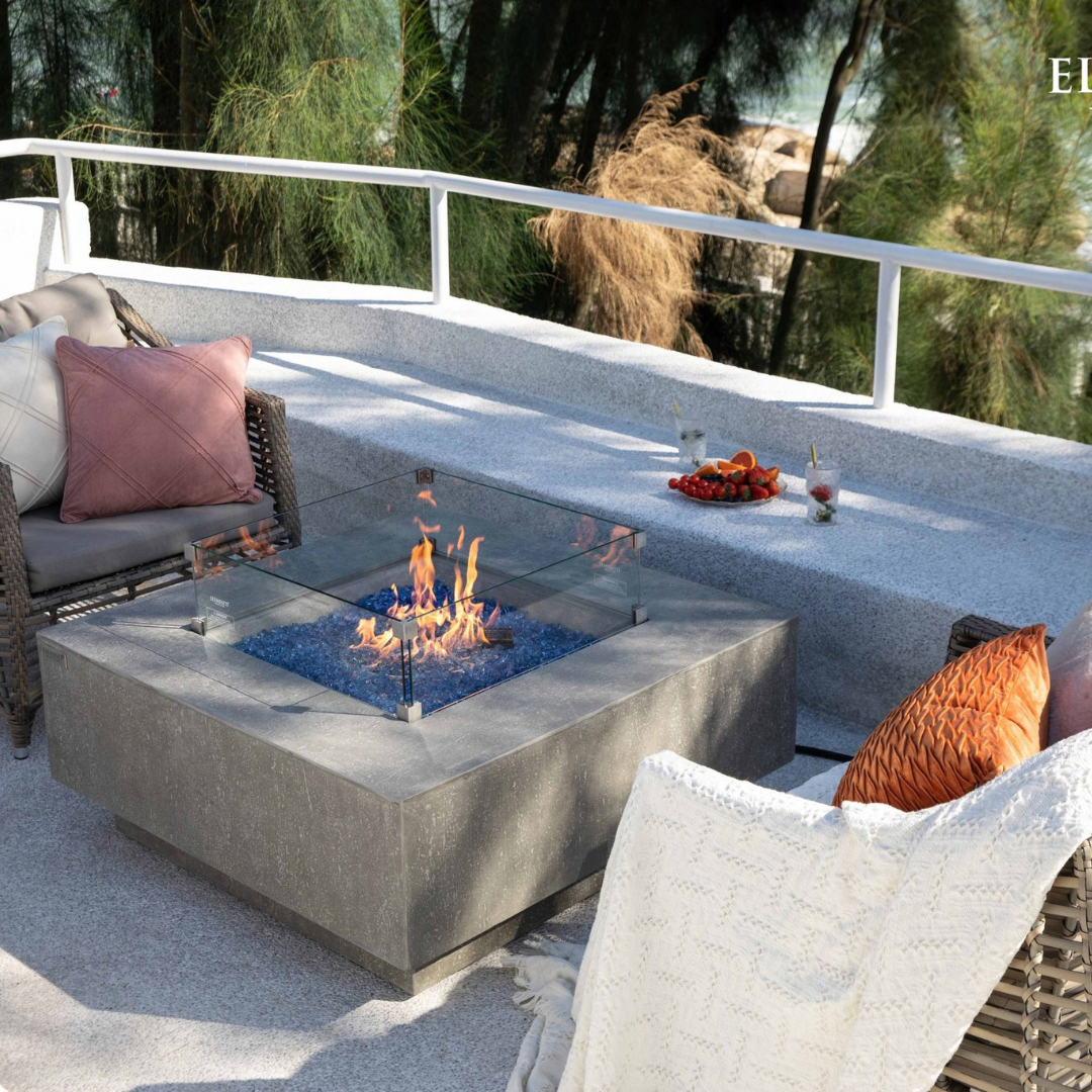 ELEMENTI PLUS VICTORIA Fire Table Light Gray