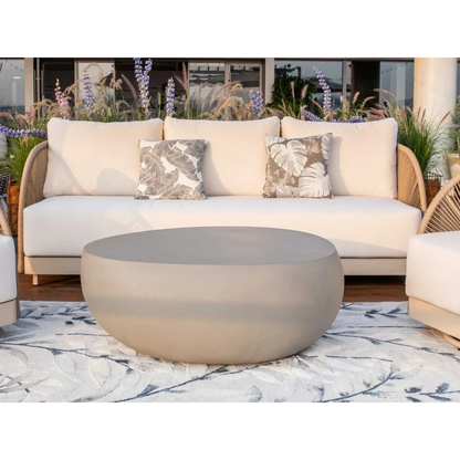 Elementi Malibu Outdoor Aluminum 3-Seat Sofa with Sunbrella® Cushions