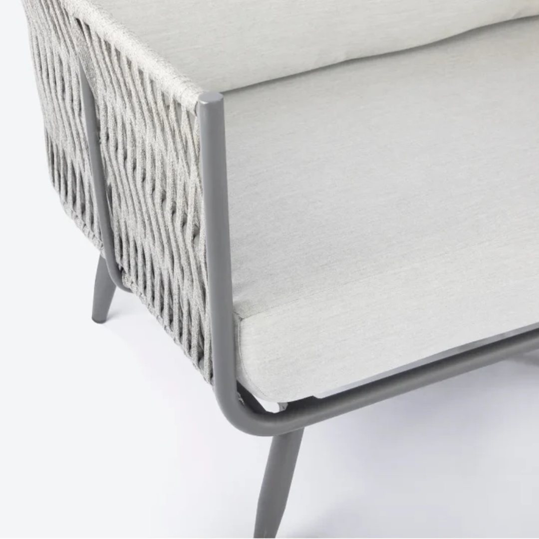 Elementi Milano Outdoor Aluminum 3-Seat Sofa with Sunbrella® Cushions