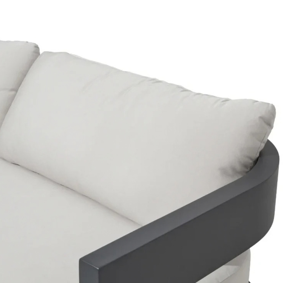 Elementi Monaco 80" Powder-Coated Aluminum Patio Sofa with Sunbrella® Cushions