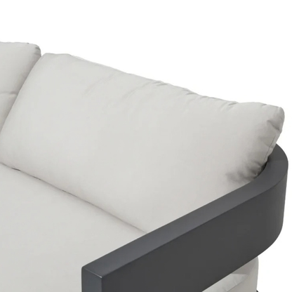 Elementi Monaco 80" Powder-Coated Aluminum Patio Sofa with Sunbrella® Cushions