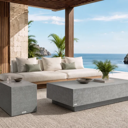 Elementi Tevere 60" Concrete Coffee Table - Space Gray
