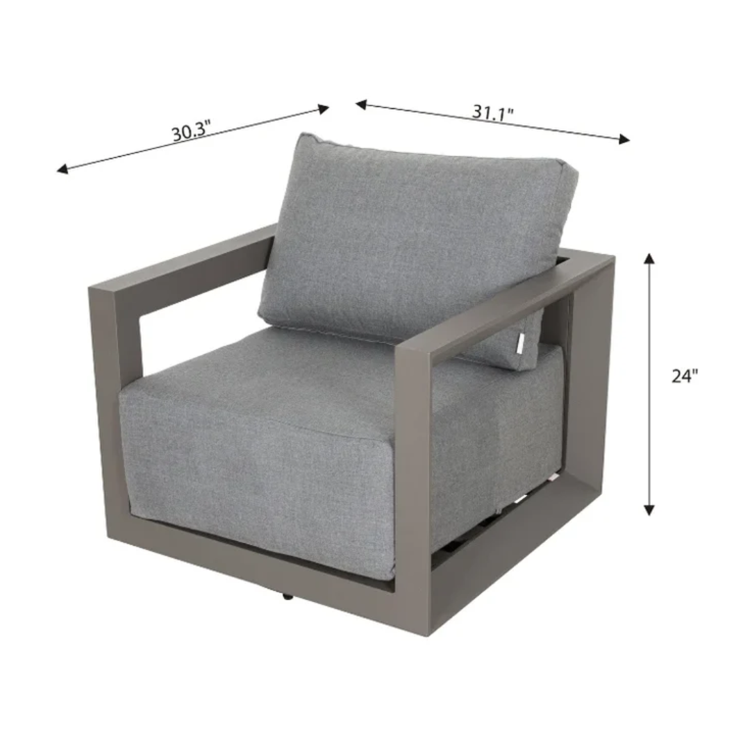 Elementi Newport Outdoor Powder-Coated Aluminum Lounge Chair with Sunbrella®Cushions