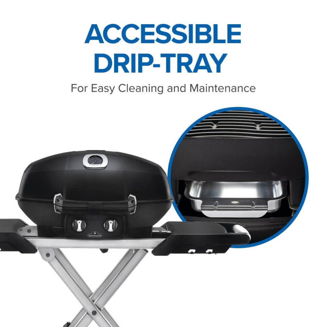 Napoleon TravelQ™ PRO285X Portable Propane Gas Grill with Scissor Cart (Black)