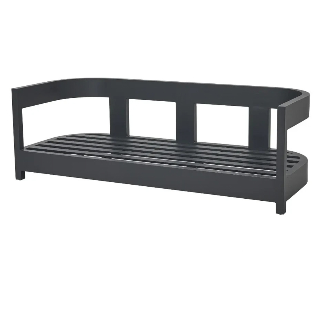 Elementi Monaco 80" Powder-Coated Aluminum Patio Sofa with Sunbrella® Cushions