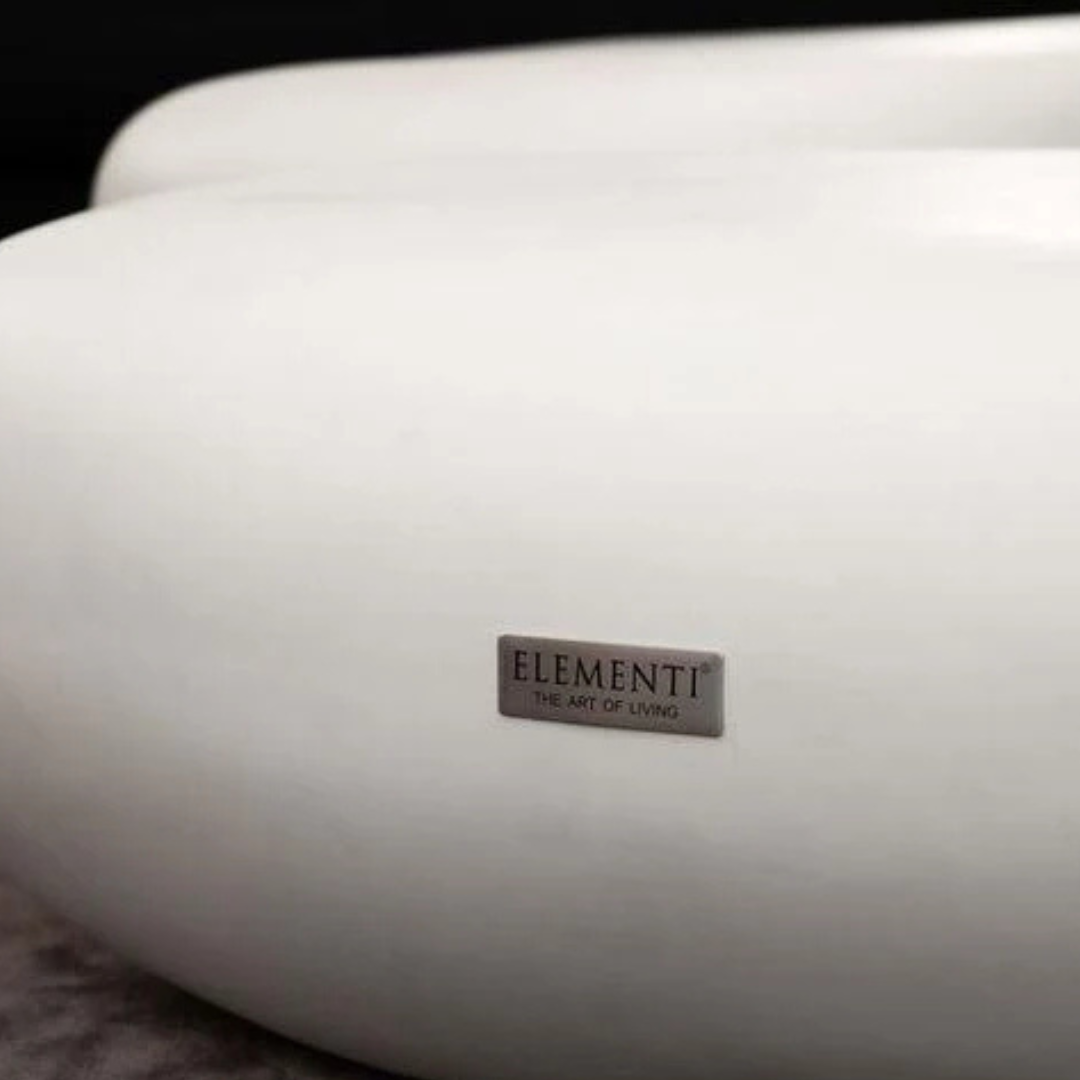 Elementi Home Hawaii 48" Large Cream White Concrete Pebble Table