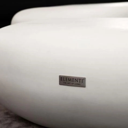 Elementi Home Hawaii 48" Large Cream White Concrete Pebble Table