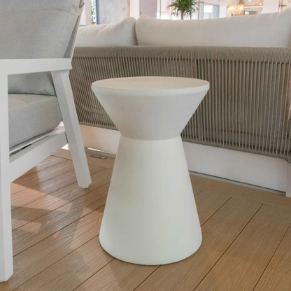 Elementi Rome Cream White 13.8" Concrete Side table Small