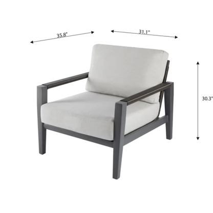 Elementi Laguna Outdoor Aluminum Lounge Chair with Sunbrella® Cushions