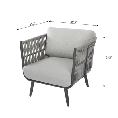 Elementi Milano Outdoor Aluminum Lounge Chair with Sunbrella® Cushions