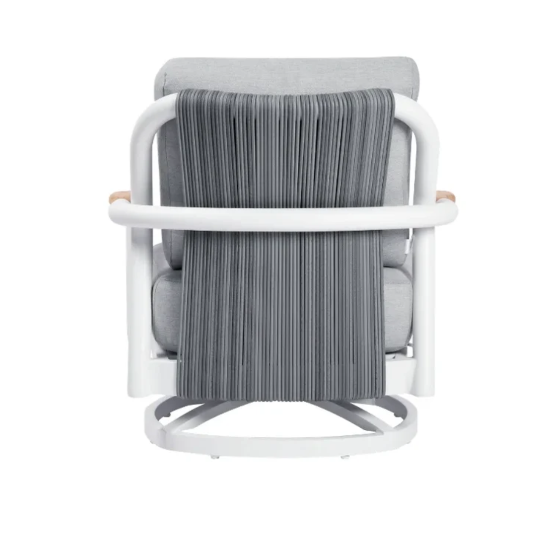 Elementi Santorini Outdoor Aluminum Swivel Chair with Sunbrella® Cushions