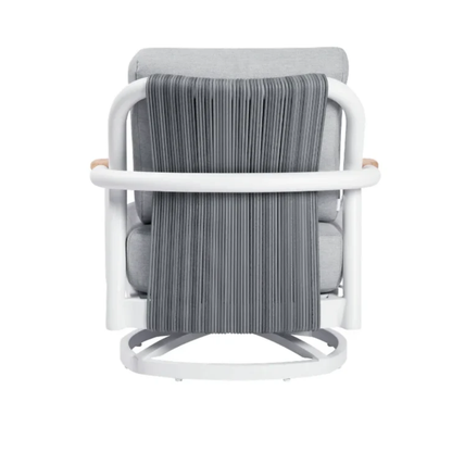 Elementi Santorini Outdoor Aluminum Swivel Chair with Sunbrella® Cushions