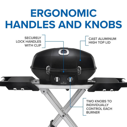 Napoleon TravelQ™ PRO285X Portable Propane Gas Grill with Scissor Cart (Black)