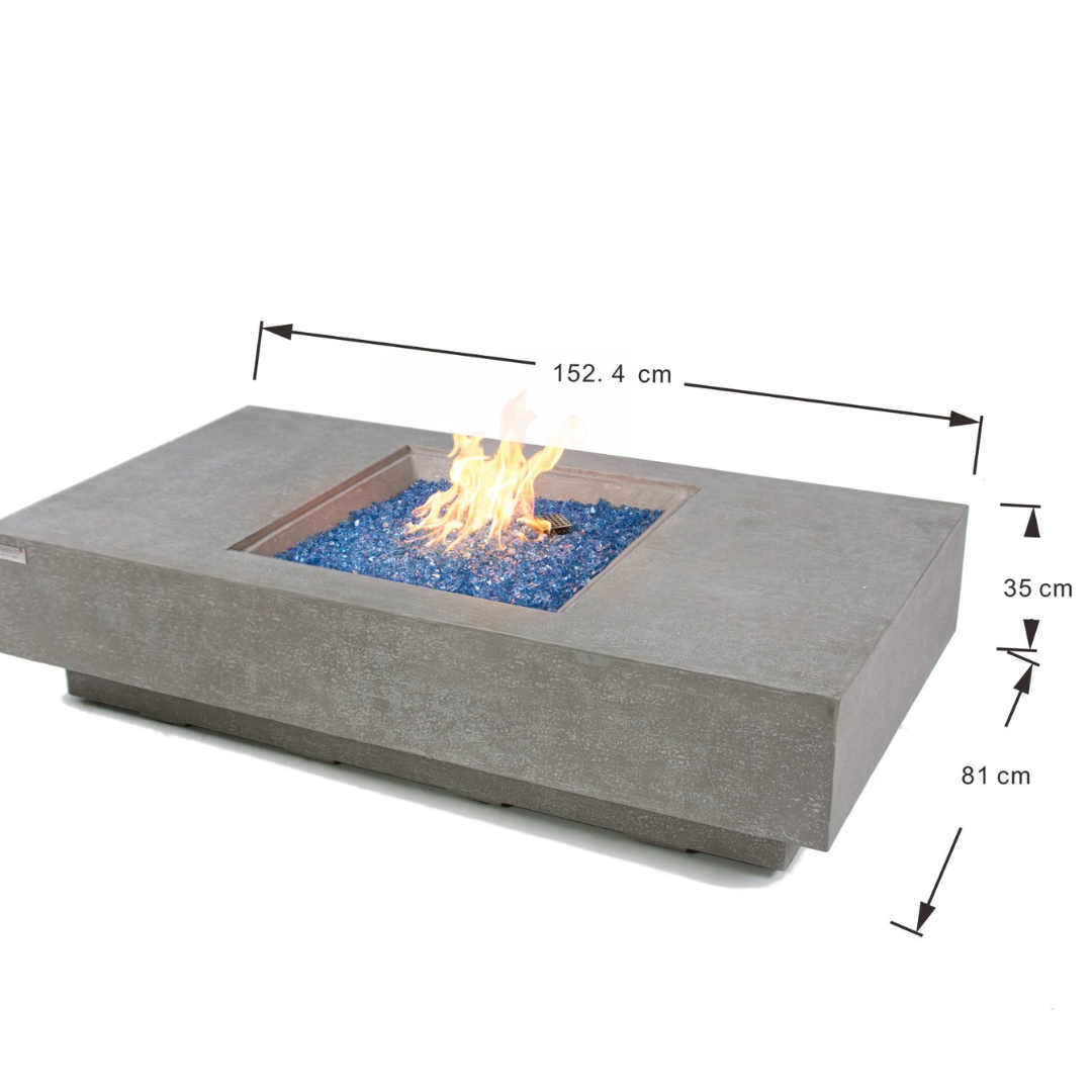 ELEMENTI PLUS MONTE CARLO Fire Table- Light Gray
