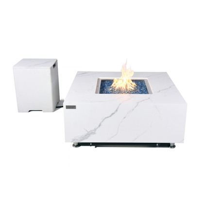 ELEMENTI PLUS BIANCO Marble Porcelain Fire Table