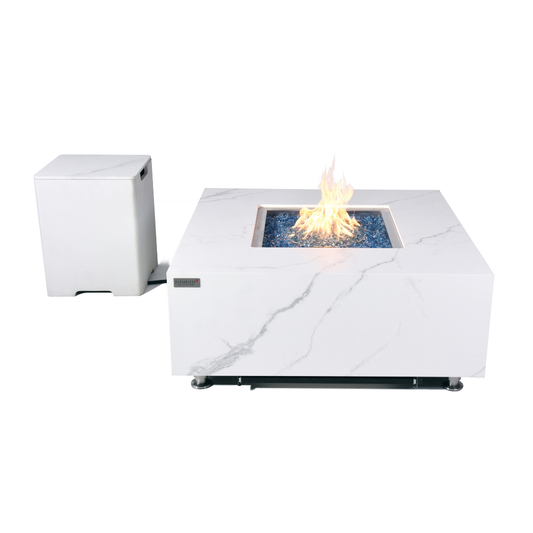 ELEMENTI PLUS BIANCO Marble Porcelain Fire Table