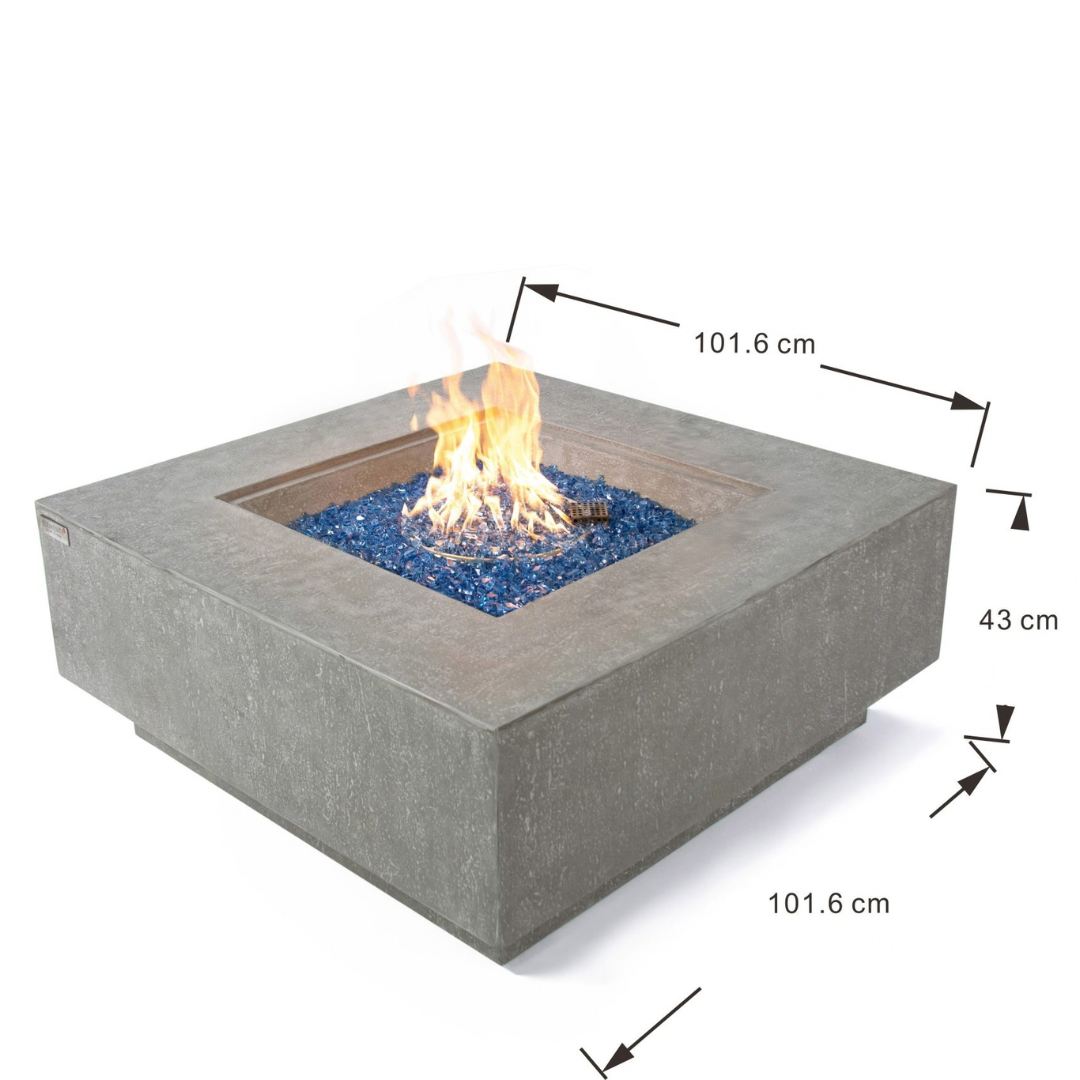 ELEMENTI PLUS VICTORIA Fire Table Light Gray