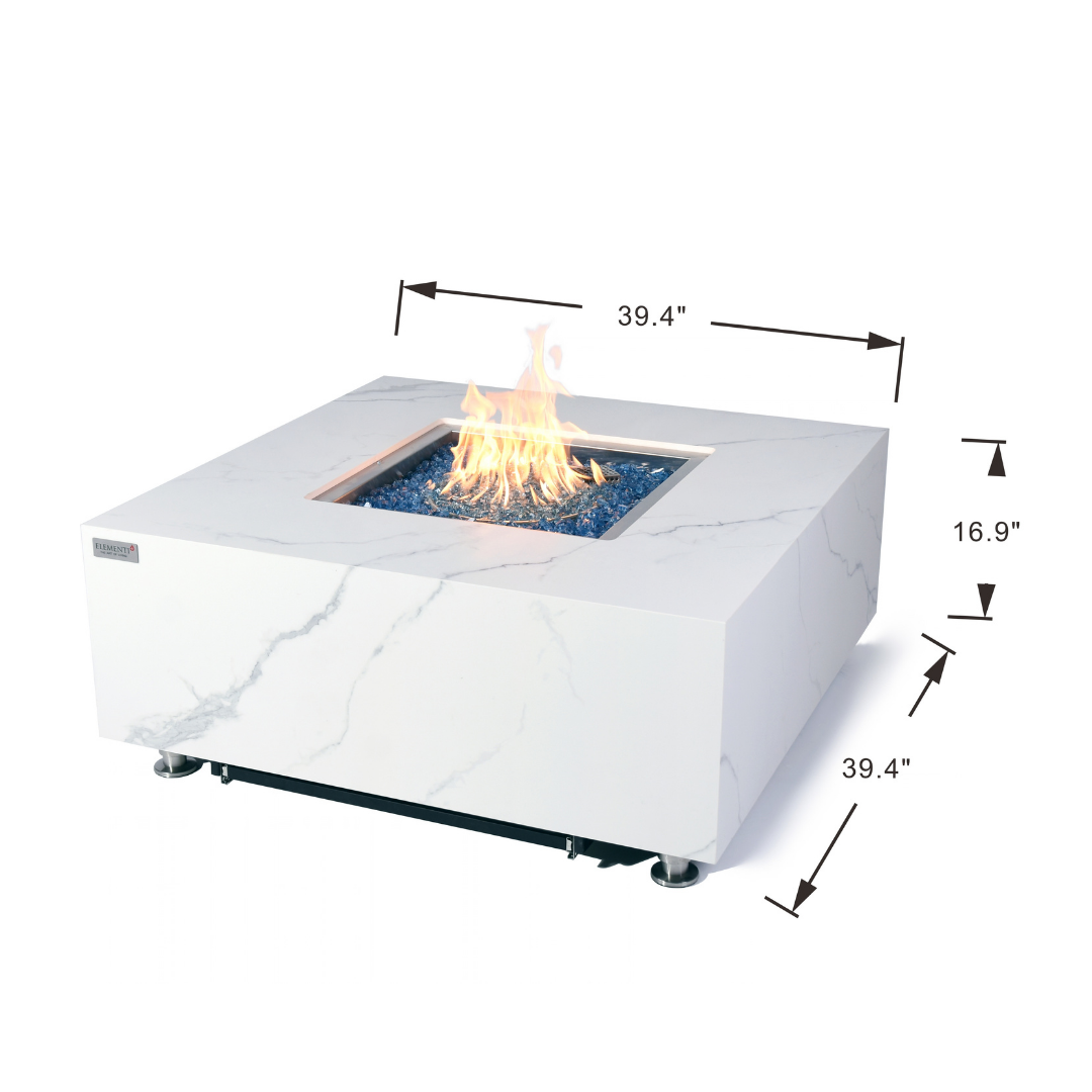 ELEMENTI PLUS BIANCO Marble Porcelain Fire Table
