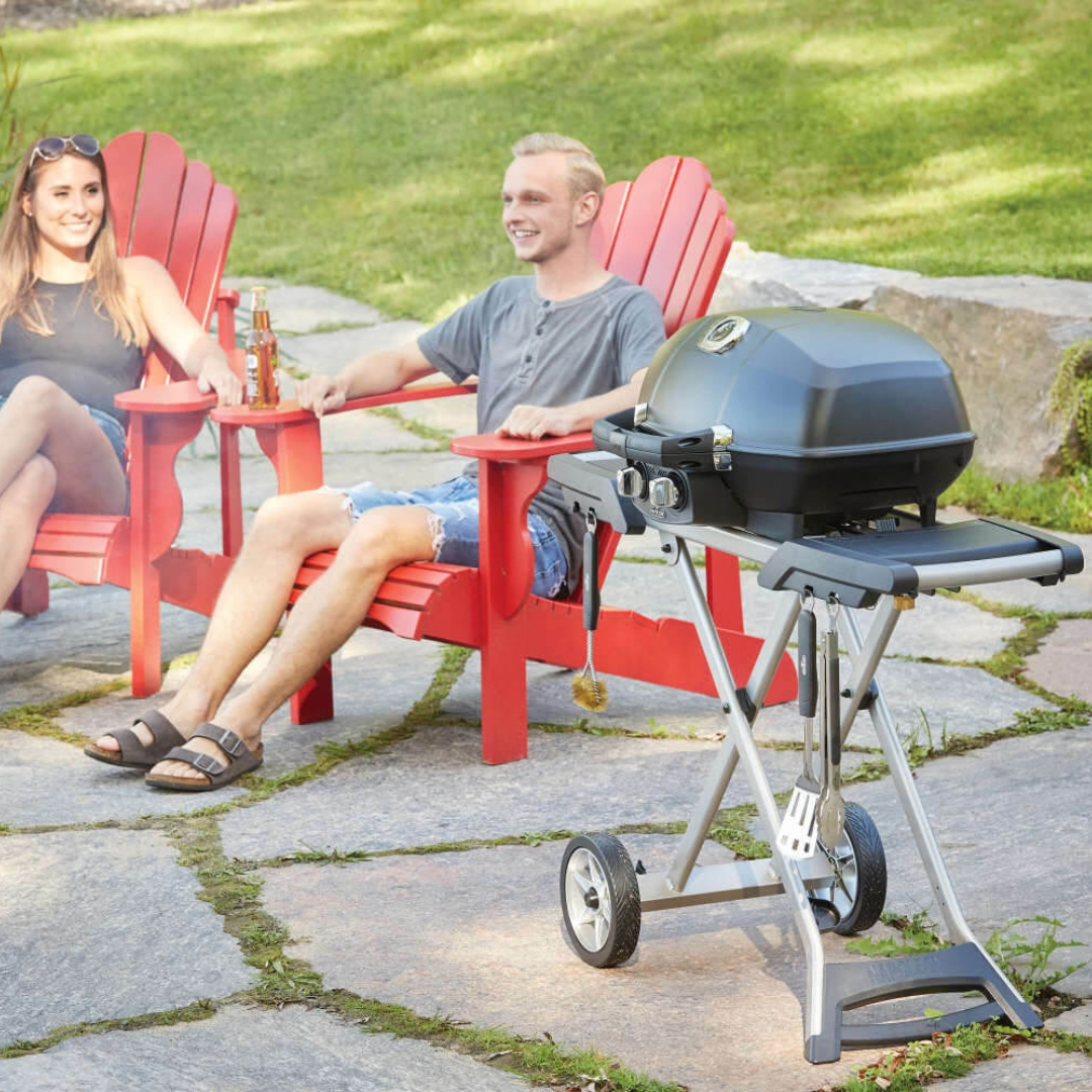 Napoleon TravelQ™ PRO285X Portable Propane Gas Grill with Scissor Cart (Black)