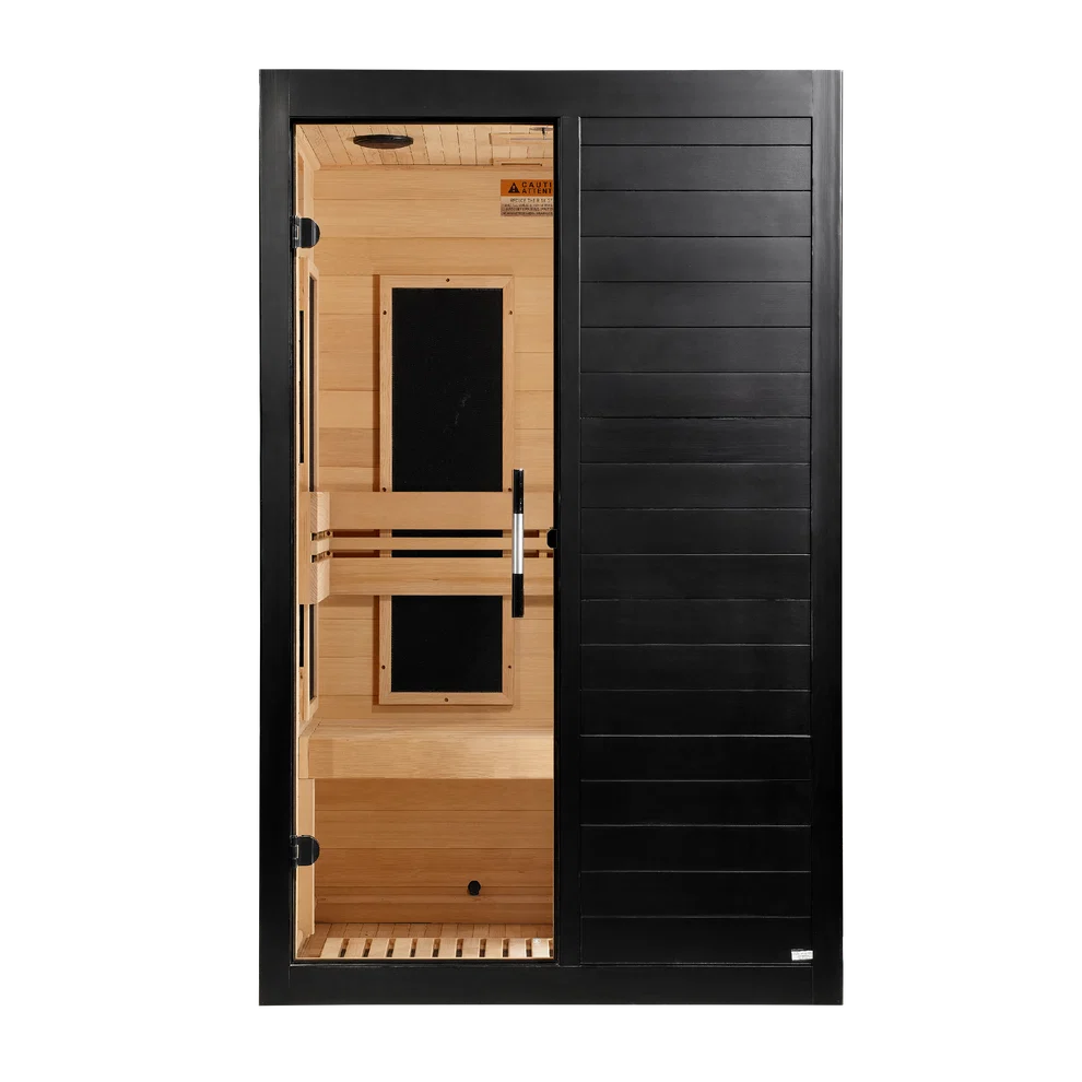 ***New 2026 Model*** Dynamic "Veneto" Black Finish 1-2 Person Ultra Low EMF FAR IR Sauna (DYN-6115-06 Elite)