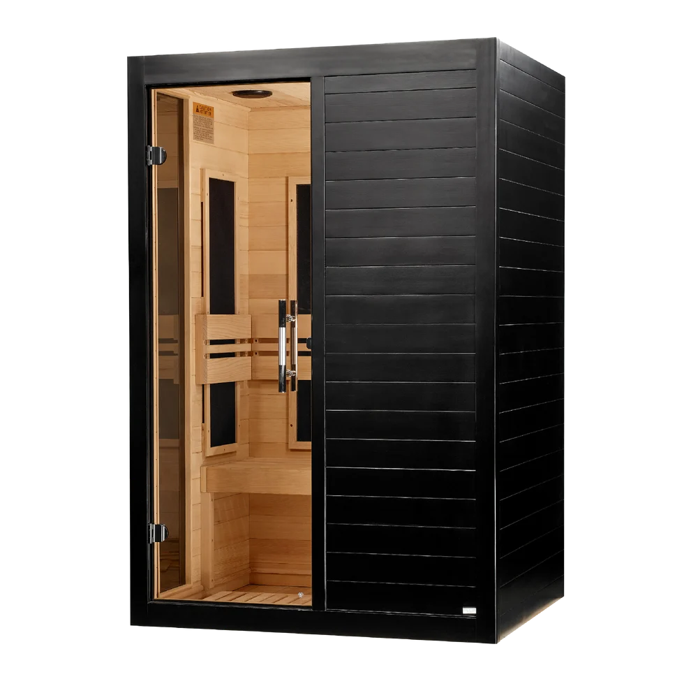 ***New 2026 Model*** Dynamic "Veneto" Black Finish 1-2 Person Ultra Low EMF FAR IR Sauna (DYN-6115-06 Elite)