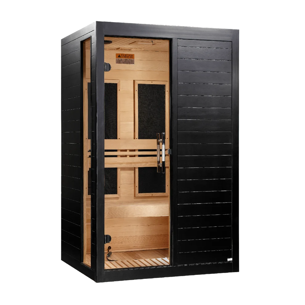 ***New 2026 Model*** Dynamic "Veneto" Black Finish 1-2 Person Ultra Low EMF FAR IR Sauna (DYN-6115-06 Elite)
