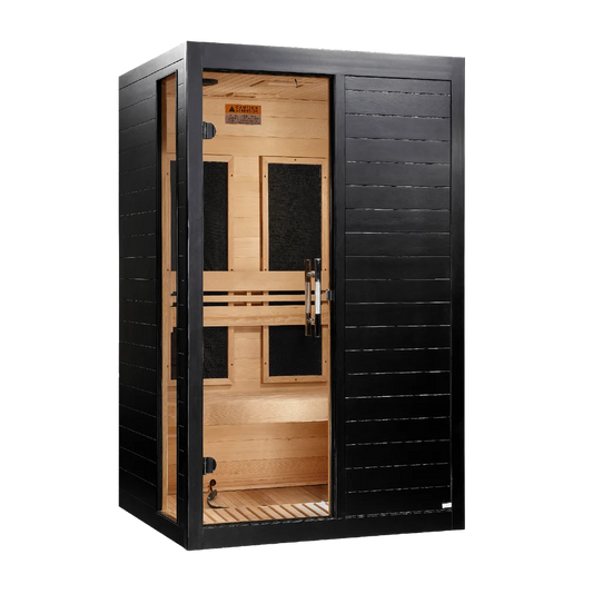 ***New 2026 Model*** Dynamic "Lucca" Black Finish 2 Person Low EMF FAR IR Sauna (DYN-6215-06)