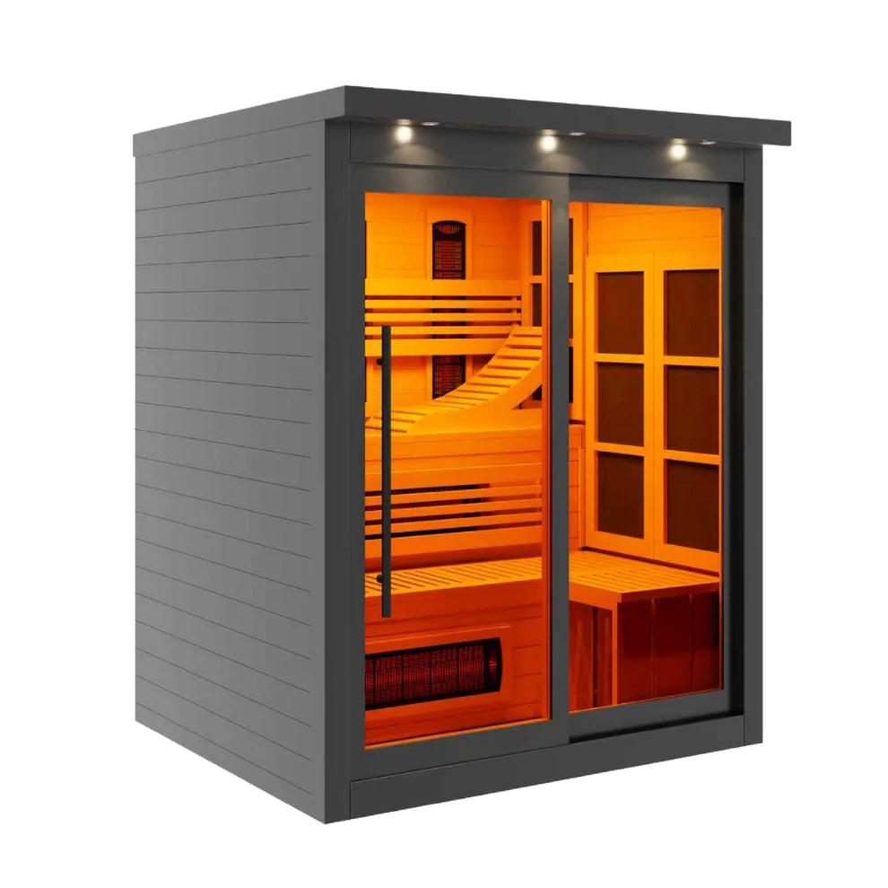 ***New 2026 Model*** Golden Designs 6 Person, Black Near Zero EMF Far IR Sauna (GDI-6996-03-FS)