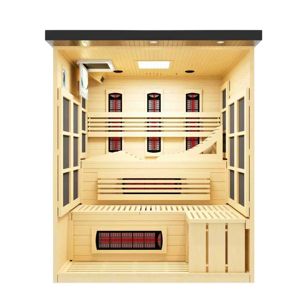 ***New 2026 Model*** Golden Designs 6 Person, Black Near Zero EMF Far IR Sauna (GDI-6996-03-FS)