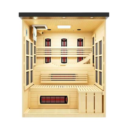 ***New 2026 Model*** Golden Designs 6 Person, Black Near Zero EMF Far IR Sauna (GDI-6996-03-FS)